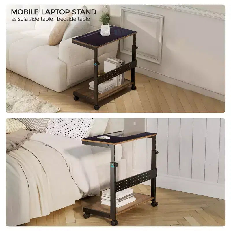 EUREKA ERGONOMIC Carrello Mobile per CPU Regolabile in Altezza con Tappetino per Mouse
