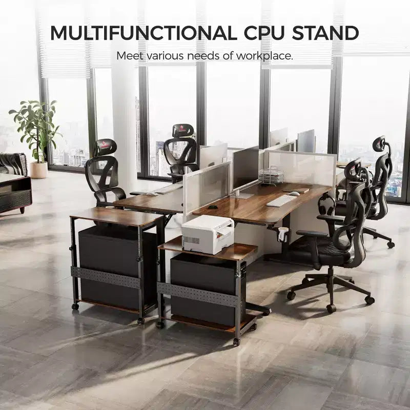 EUREKA ERGONOMIC Carrello Mobile per CPU Regolabile in Altezza con Tappetino per Mouse