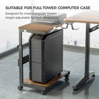 EUREKA ERGONOMIC Carrello Mobile per CPU Regolabile in Altezza con Tappetino per Mouse