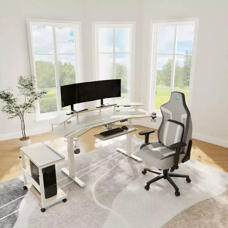 EUREKA ERGONOMIC Carrello Mobile per CPU Regolabile in Altezza con Tappetino per Mouse