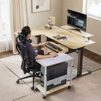EUREKA ERGONOMIC Carrello Mobile per CPU Regolabile in Altezza con Tappetino per Mouse
