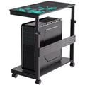 EUREKA ERGONOMIC Carrello Mobile per CPU Regolabile in Altezza con Tappetino per Mouse