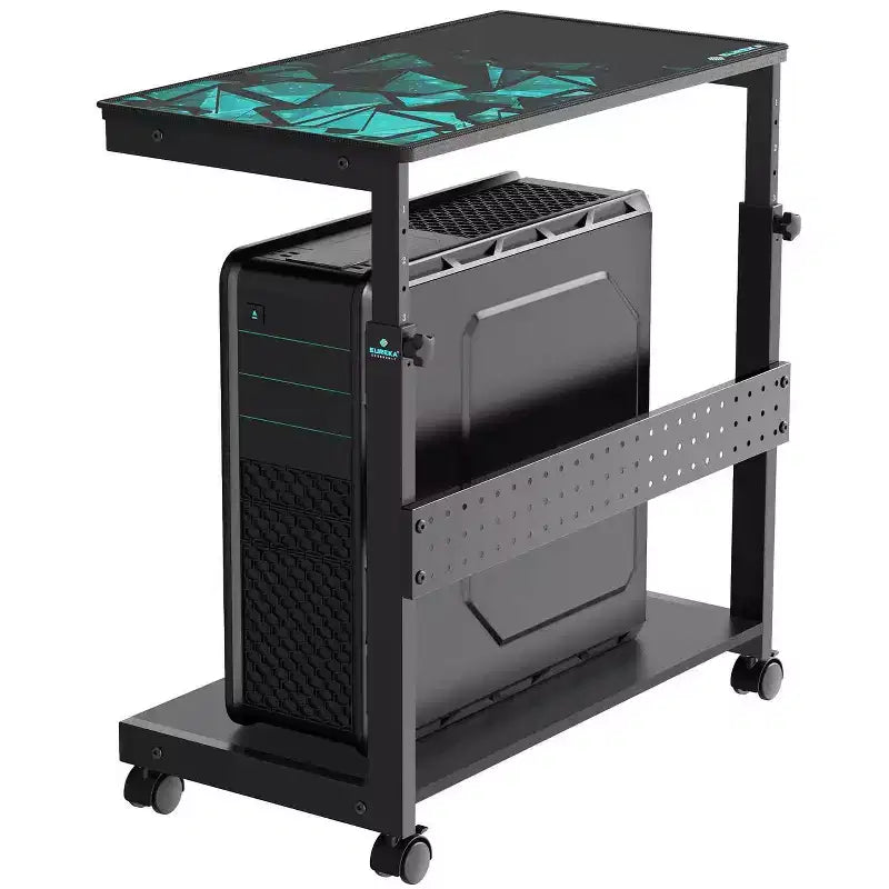 EUREKA ERGONOMIC Carrello Mobile per CPU Regolabile in Altezza con Tappetino per Mouse