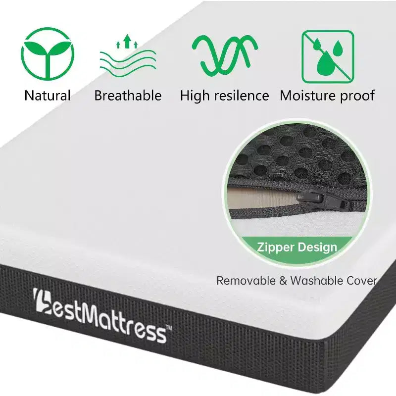 Materasso FDW 8 Pollici in Memory Foam con Gel Rinfrescante, Materasso Medio Rigido Misura Queen, Senza Fibra di Vetro, Certificazione CertiPUR US