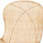 Set da pranzo Baxton Studio Sabelle Japandi in legno e rattan, 5 pezzi