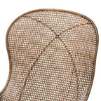 Set da pranzo Baxton Studio Sabelle Japandi in legno e rattan, 5 pezzi