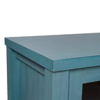 Mobile buffet a due cassetti in legno ingegnerizzato Merrick Lane con ripiano aperto, due ante in vetro temperato per sala da pranzo/cucina