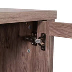 Mobile buffet a due cassetti in legno ingegnerizzato Merrick Lane con ripiano aperto, due ante in vetro temperato per sala da pranzo/cucina