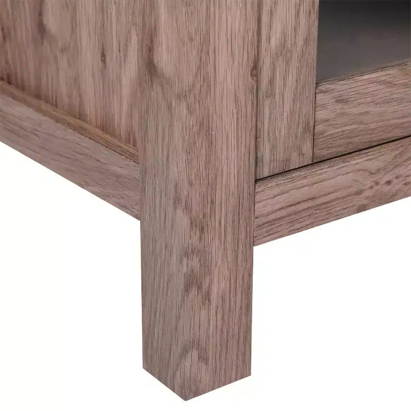 Mobile buffet a due cassetti in legno ingegnerizzato Merrick Lane con ripiano aperto, due ante in vetro temperato per sala da pranzo/cucina