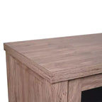 Mobile buffet a due cassetti in legno ingegnerizzato Merrick Lane con ripiano aperto, due ante in vetro temperato per sala da pranzo/cucina