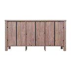 Mobile buffet a due cassetti in legno ingegnerizzato Merrick Lane con ripiano aperto, due ante in vetro temperato per sala da pranzo/cucina