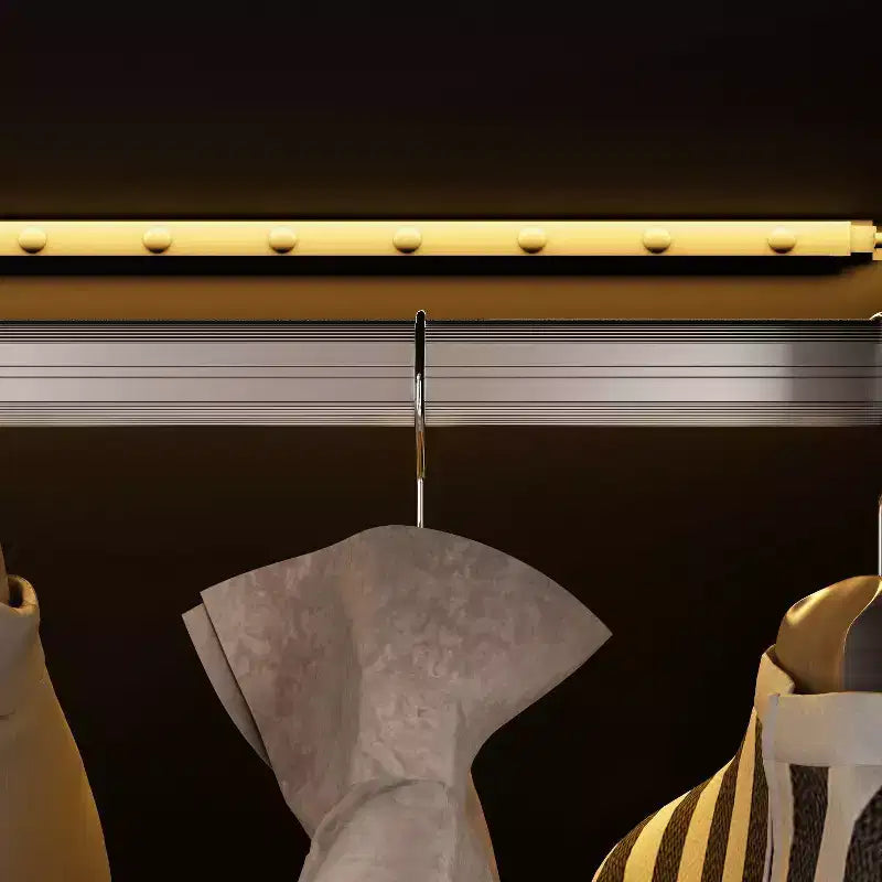 Famapy Vetrinetta Armadio Illuminazione a LED Ante in Vetro Guardaroba Nero