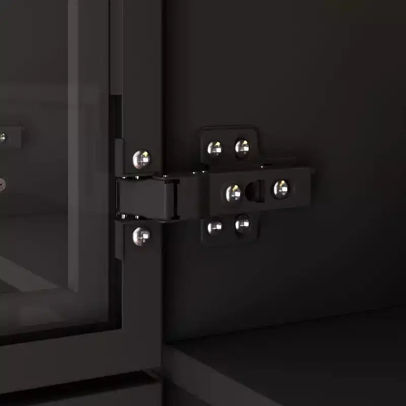 Famapy Vetrinetta Armadio Illuminazione a LED Ante in Vetro Guardaroba Nero