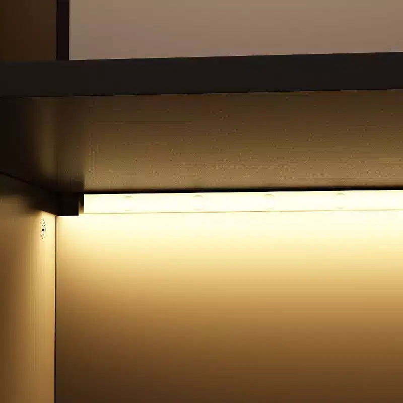 Famapy Vetrinetta Armadio Illuminazione a LED Ante in Vetro Guardaroba Nero
