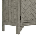 60W Credenza Retro Americana con Ripiani Regolabili, Mobile Contenitore con 3 Ante per Soggiorno, Ingresso e Sala Studio 4Q - ModernLuxe