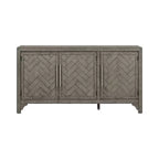 60W Credenza Retro Americana con Ripiani Regolabili, Mobile Contenitore con 3 Ante per Soggiorno, Ingresso e Sala Studio 4Q - ModernLuxe