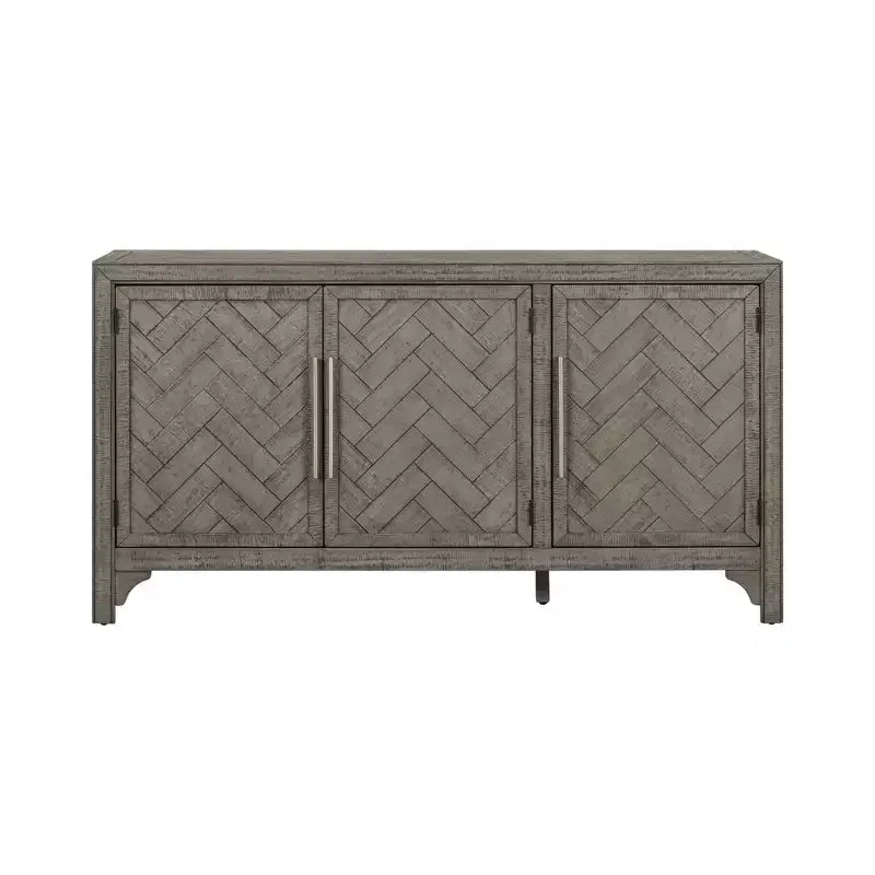 60W Credenza Retro Americana con Ripiani Regolabili, Mobile Contenitore con 3 Ante per Soggiorno, Ingresso e Sala Studio 4Q - ModernLuxe