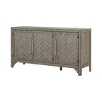 60W Credenza Retro Americana con Ripiani Regolabili, Mobile Contenitore con 3 Ante per Soggiorno, Ingresso e Sala Studio 4Q - ModernLuxe