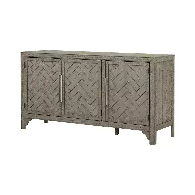 60W Credenza Retro Americana con Ripiani Regolabili, Mobile Contenitore con 3 Ante per Soggiorno, Ingresso e Sala Studio 4Q - ModernLuxe