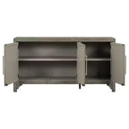 60W Credenza Retro Americana con Ripiani Regolabili, Mobile Contenitore con 3 Ante per Soggiorno, Ingresso e Sala Studio 4Q - ModernLuxe