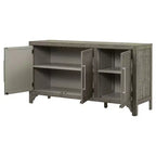 60W Credenza Retro Americana con Ripiani Regolabili, Mobile Contenitore con 3 Ante per Soggiorno, Ingresso e Sala Studio 4Q - ModernLuxe