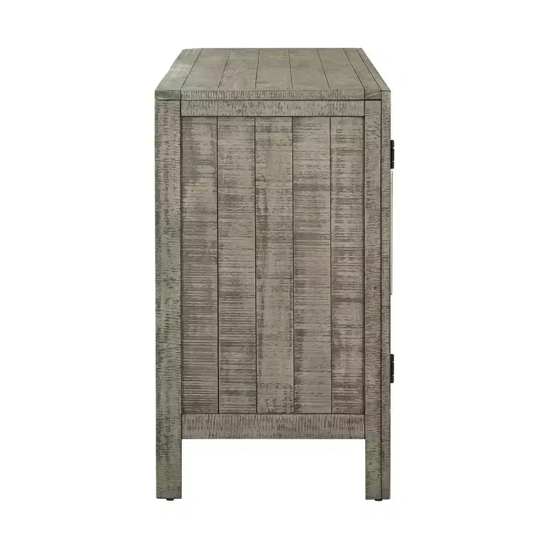 60W Credenza Retro Americana con Ripiani Regolabili, Mobile Contenitore con 3 Ante per Soggiorno, Ingresso e Sala Studio 4Q - ModernLuxe
