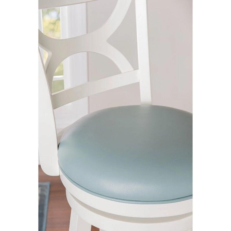 Sgabello girevole crema e azzurro per bar/bancone — 1 posto