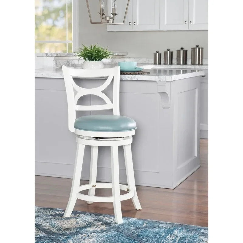 Sgabello girevole crema e azzurro per bar/bancone — 1 posto