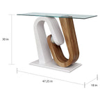 Tavolino da divano in vetro con base geometrica contemporanea bianca, 1–2 posti a sedere