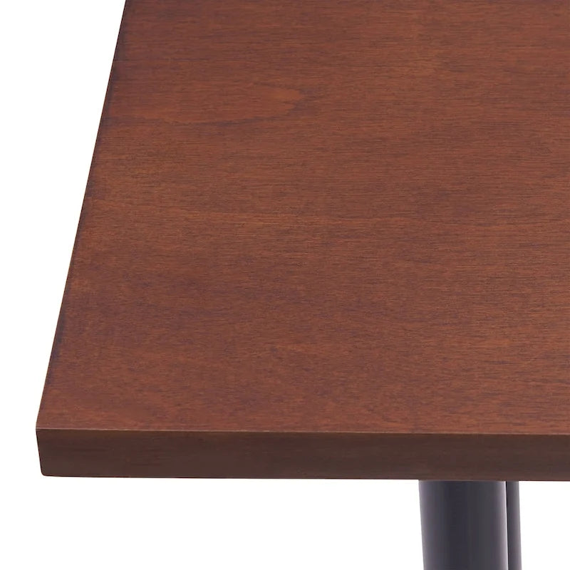 Tavolo console industriale sottile nero ed espresso con impiallacciatura in betulla
