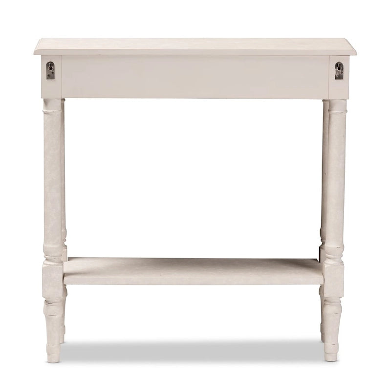 Consolle a 1 cassetto sbiancata stile rustico