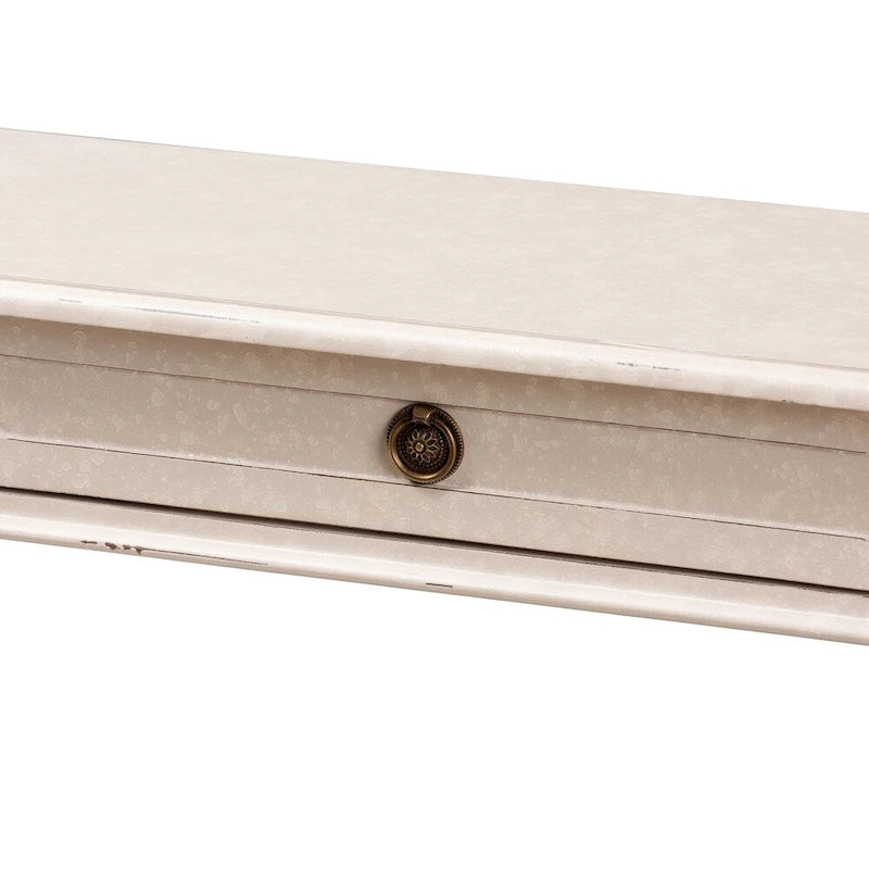 Consolle a 1 cassetto sbiancata stile rustico