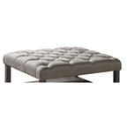 Pouf/ottoman quadrato imbottito in tessuto grigio Belbeck Farmhouse con ripiano aperto di Furniture of America