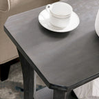 Tavolino sottile con ripiano, grigio/rosso ciliegia — 1 persona