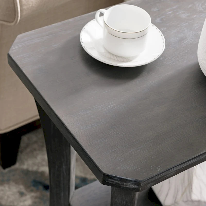 Tavolino sottile con ripiano, grigio/rosso ciliegia — 1 persona