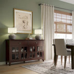 Credenza/Buffet grande a 4 ante Stratford 60, in legno massello, stile tradizionale - 17p x 60l x 34a