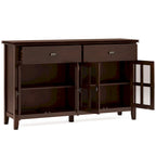 Credenza/Buffet grande a 4 ante Stratford 60, in legno massello, stile tradizionale - 17p x 60l x 34a