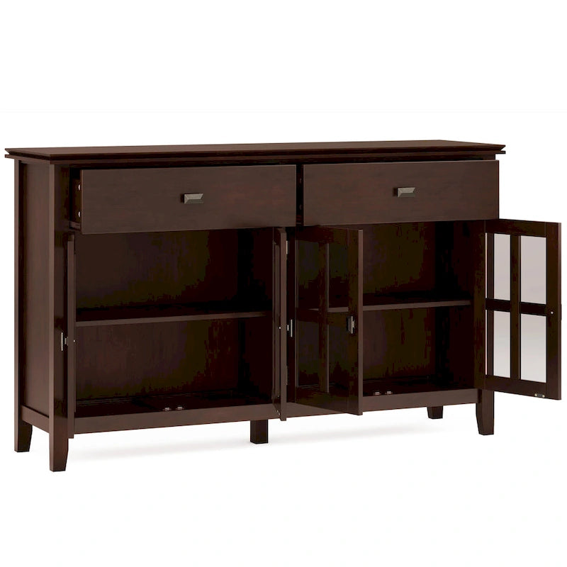 Credenza/Buffet grande a 4 ante Stratford 60, in legno massello, stile tradizionale - 17p x 60l x 34a