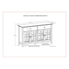 Credenza/Buffet grande a 4 ante Stratford 60, in legno massello, stile tradizionale - 17p x 60l x 34a