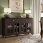 Credenza/Buffet grande a 4 ante Stratford 60, in legno massello, stile tradizionale - 17p x 60l x 34a