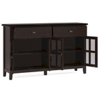Credenza/Buffet grande a 4 ante Stratford 60, in legno massello, stile tradizionale - 17p x 60l x 34a