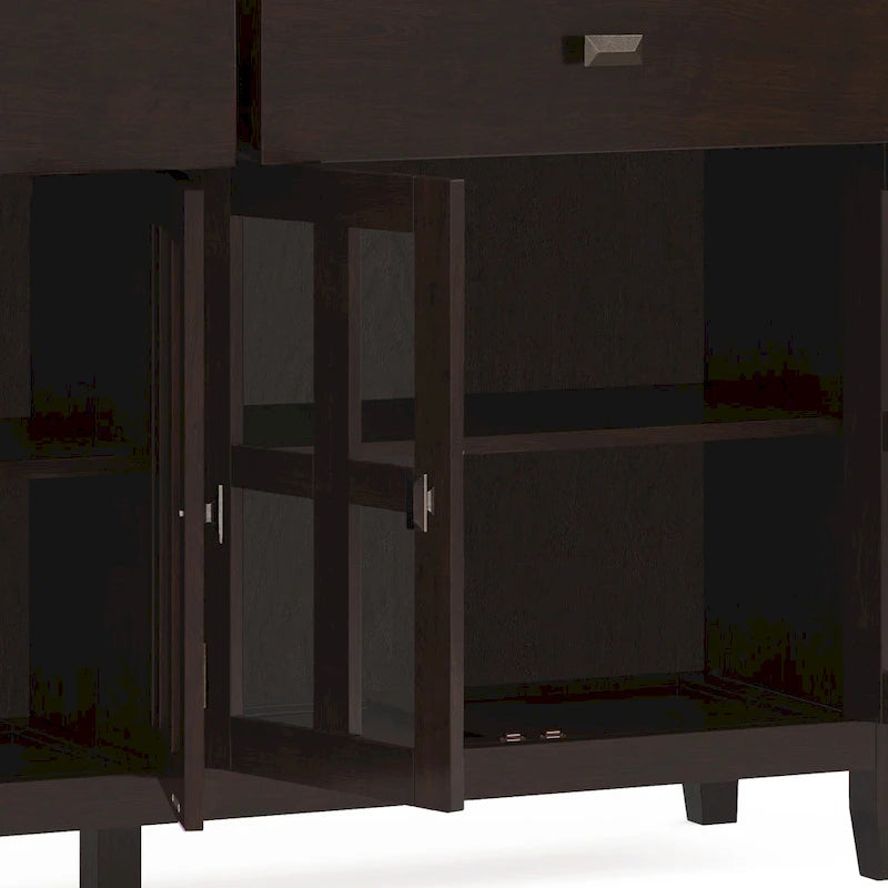 Credenza/Buffet grande a 4 ante Stratford 60, in legno massello, stile tradizionale - 17p x 60l x 34a