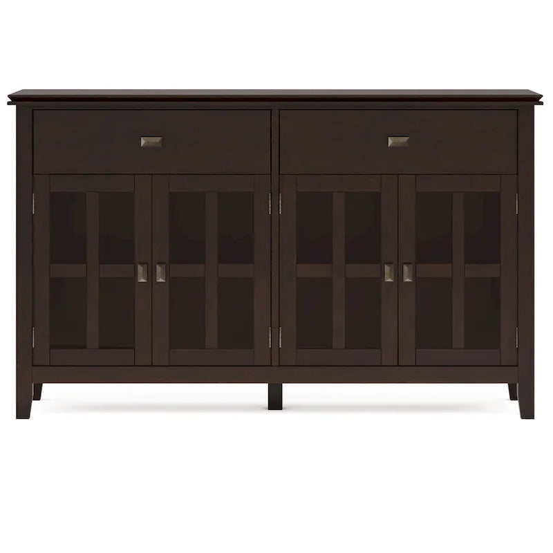 Credenza/Buffet grande a 4 ante Stratford 60, in legno massello, stile tradizionale - 17p x 60l x 34a