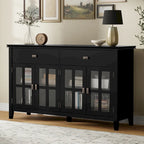 Credenza/Buffet grande a 4 ante Stratford 60, in legno massello, stile tradizionale - 17p x 60l x 34a
