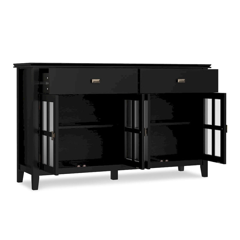 Credenza/Buffet grande a 4 ante Stratford 60, in legno massello, stile tradizionale - 17p x 60l x 34a