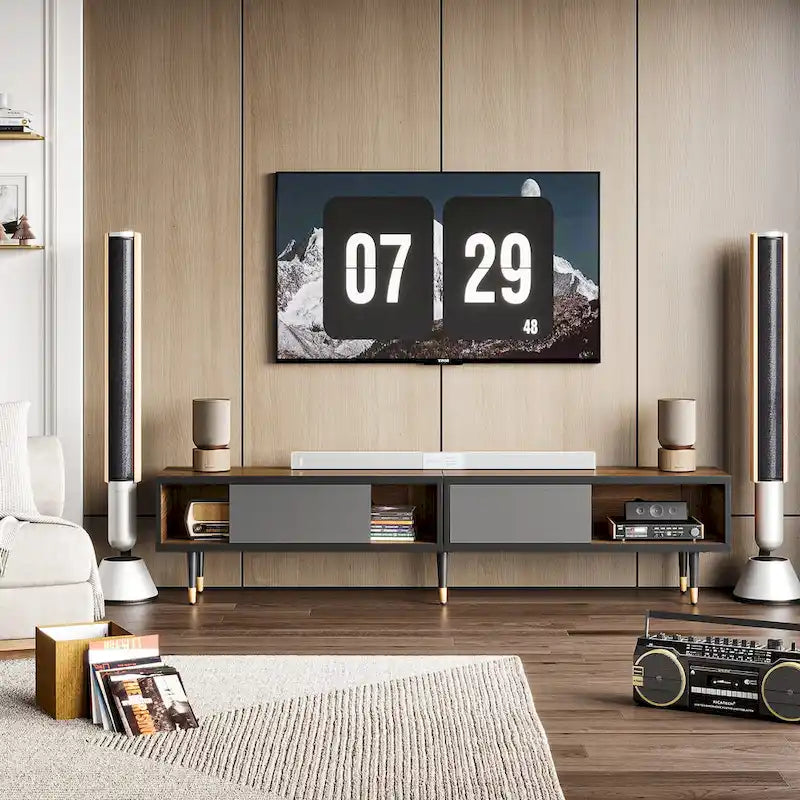 Mobile TV Moderno per Televisori fino a 85 pollici, Centro di Intrattenimento con Contenitore - 80 pollici