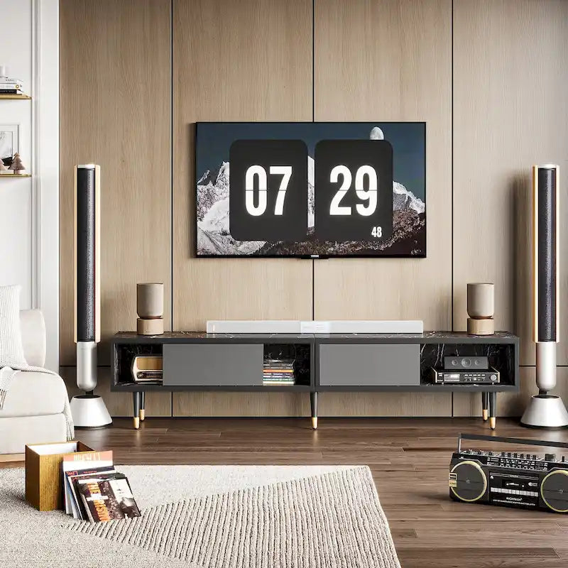 Mobile TV Moderno per Televisori fino a 85 pollici, Centro di Intrattenimento con Contenitore - 80 pollici