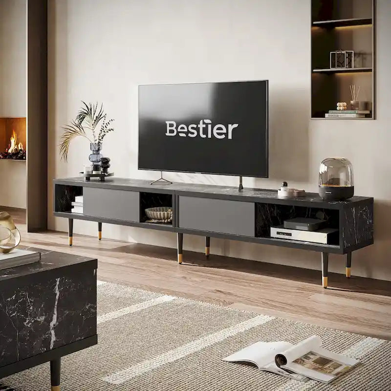 Mobile TV Moderno per Televisori fino a 85 pollici, Centro di Intrattenimento con Contenitore - 80 pollici