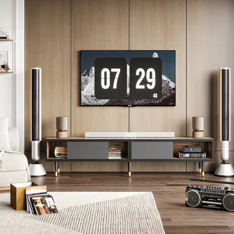 Mobile TV Moderno per Televisori fino a 85 pollici, Centro di Intrattenimento con Contenitore - 80 pollici