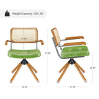 Poltrona Girevole in Similpelle con Dettagli in Legno